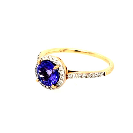 Pre Owned 9ct Tanzanite and Diamond Cluster Ring ZT937